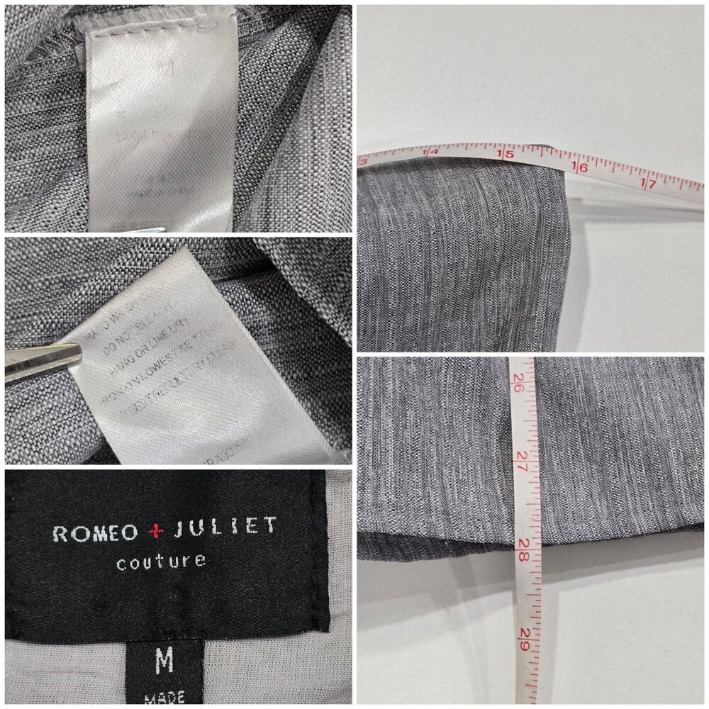 Romeo + Juliet Couture ✦ Gray Striped Sweetheart Romper ✦ Pleated Cotton Blend M - Picture 8 of 11